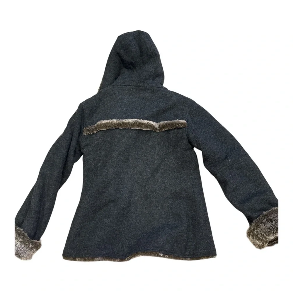 ATHLETA Faux Fur Lined Hooded Jacket - Gray - Picture 4 of 4